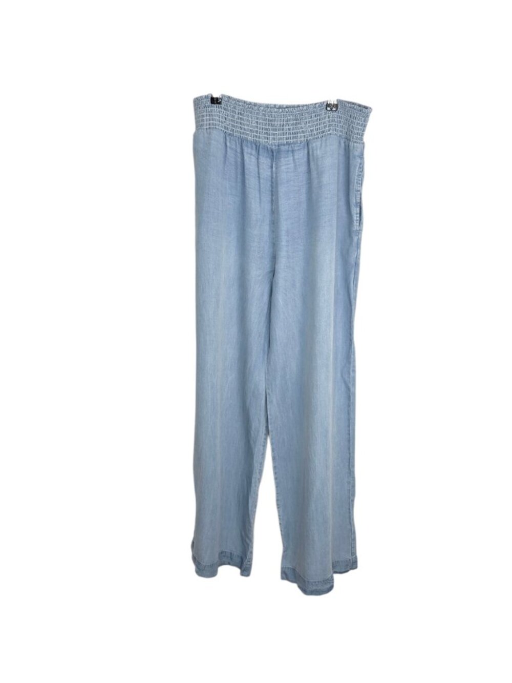 Bella Dahl High Rise Wide Leg Chambray Pants, Summer, Lyocell, Denim Look, Sz XL